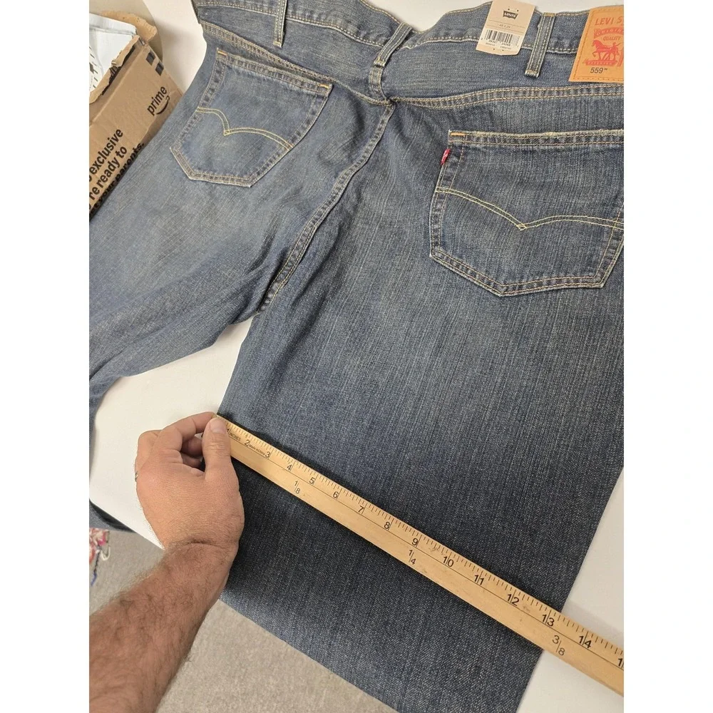 Levis 559 Jeans Mens 42x30 Blue Relaxed Straight Leg Denim Classic Five Pocket